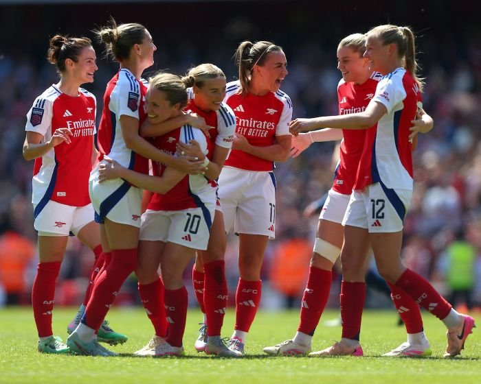 Barclays Womens Super League - Arsenal v Manchester United - Emirates Stadium North London, England, May 10 2025: