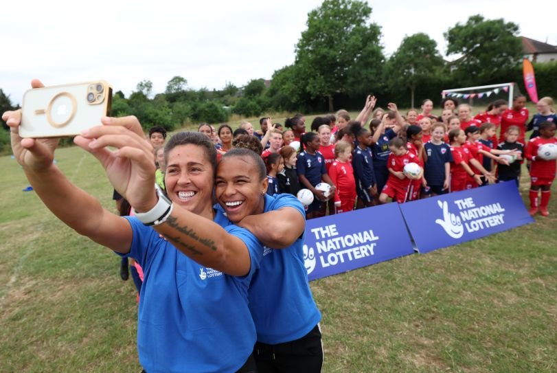 Fara Williams and Nikita Parris at a Big Football Day event