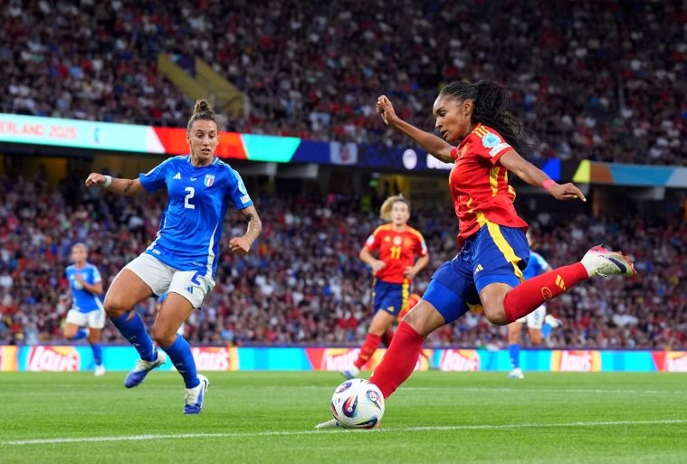 Italy v Spain UEFA Womens EURO 2025 Group B womensfootballmagazinecom Italy v Spain UEFA Womens EURO 2025 Group B BERN SWITZERLAND JULY 11
