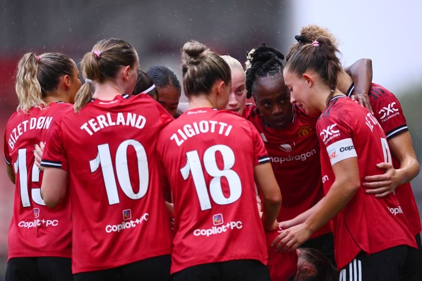 manchesterunitedvleicestercitybarclayswomenssuperleague womensfootballmagazinecom High Scoring Man United Women Eye UWCL Comeback vs SK Brann