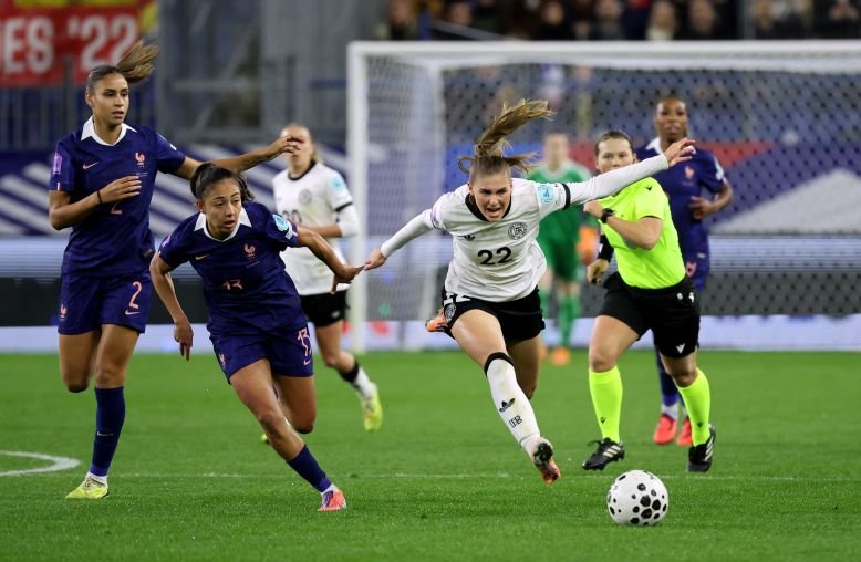 France v Germany - UEFA Women's Nations League 2025 Semi-Final Second Leg
CAEN, FRANCE - OCTOBER 28: