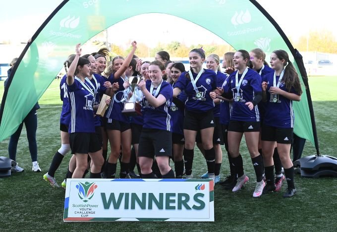Glasgow Girls v Musselburgh Windsor, U16s Challenge Cup final, at Ochilview Stadium in Stenhousemuir, Scotland on 15 November 2025