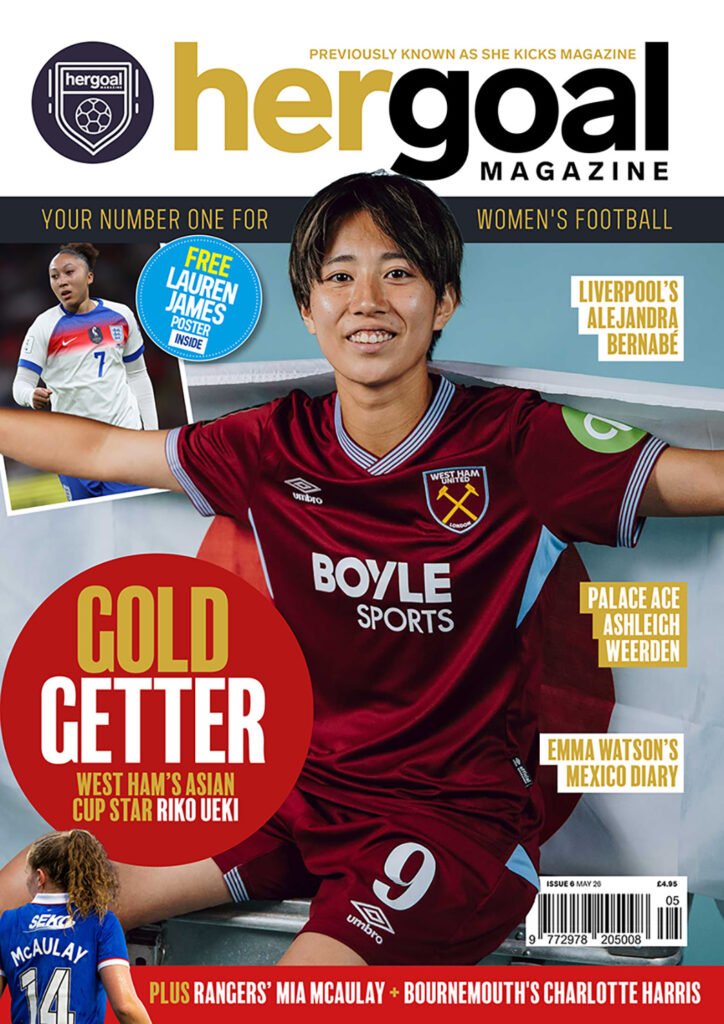 womensfootballmagazinecom Her Goal Magazine issue 6 featuring Riko Ueki of West Ham WFC and Japan on the front cover